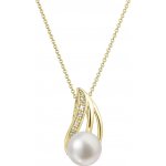 Pavona Zlatý 14 karátový náhrdelník s bílou říční perlou a brilianty 92PB00051 – Sleviste.cz