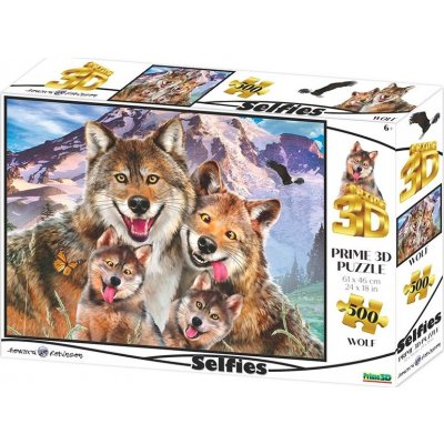 PRIME 3D Puzzle Vlčí selfie 500 ks – Zbozi.Blesk.cz