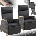 tectake 406222 ratanové křeslo pescara s hliníkovým rámem, nastavitelným opěradlem - sada 2 kusů – Hledejceny.cz