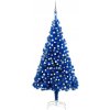 Vánoční stromek zahrada-XL Umělý vánoční stromek s LED a sadou koulí modrý 210 cm PVC