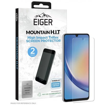 Eiger Mountain H.I.T. Screen Protector 2 Pack for Samsung Galaxy A34 5G In Clear / Transparent EGSP00884