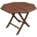 Garthen DIVERO skládací zahradní stolek z týkového dřeva, 100 cm D02148