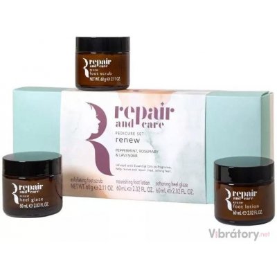 The Somerset Toiletry Co. Repair and Care peeling na nohy 60 g + vyživující krém na nohy 60 ml + maska na nohy 60 ml dárková sada