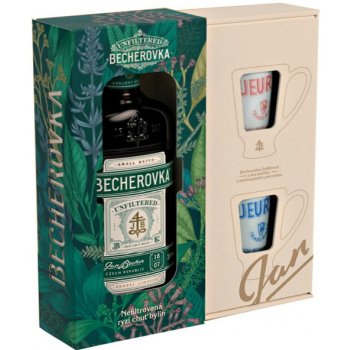 Becherovka Unfiltered 38% 0,5 l (dárkové balení 2 kalíšky)