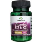 Swanson Vitamíny D3 & K2 2000 IU & 75 ug 60 rostlinných kapslí – Hledejceny.cz
