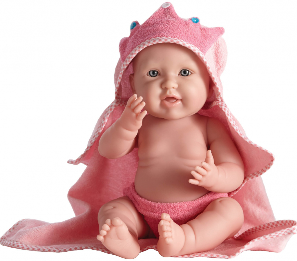 Berenguer Realistické miminko holčička v růžovém ručníku