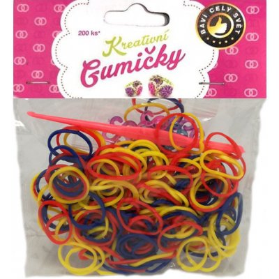 Loom Bands Pletací gumičky vícebarevné 200ks + háček