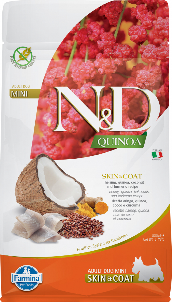 N&D Quinoa Dog Adult Mini Skin & Coat Grain Free Herring & Coconut 0,8 kg