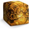 Sedací vak a pytel Sablio taburet Cube žlutá abstrakce 40x40x40 cm