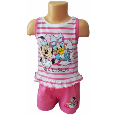 Eplusm letní set MINNIE A DAISY s šortkami bílorůžový – Sleviste.cz
