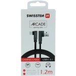 Swissten 71528000 ARCADE USB / USB-C, 1,2m, černý – Zboží Mobilmania