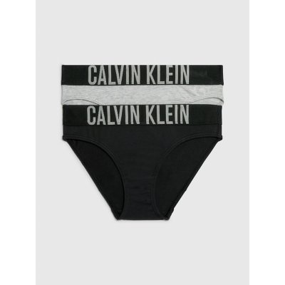 Calvin Klein dívčí kalhotky 2 pack Girls Bikini Briefs Intense Power G80G800153029 šedá/černá – Zboží Mobilmania