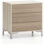 Plan Kancelářská policová komoda LAYERS, 3 zásuvky, pevná podnož, dub přírodní / dub mořený – Zboží Dáma