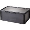 Úložný box HTI Plastová EURO přepravka 600x400x235 mm s víkem MC-3875-ESD