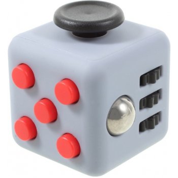 Fidget Cube antistresová kostka šedýčervený