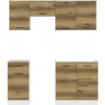 Kuchyňská linka 180 Junona bez pracovní desky Bílá/dub delano světlý K24-JUNONA_MODUL_WER_2/180_BBL Black Red White – Hledejceny.cz