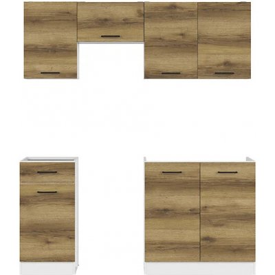 Kuchyňská linka 180 Junona bez pracovní desky Bílá/dub delano světlý K24-JUNONA_MODUL_WER_2/180_BBL Black Red White – Hledejceny.cz
