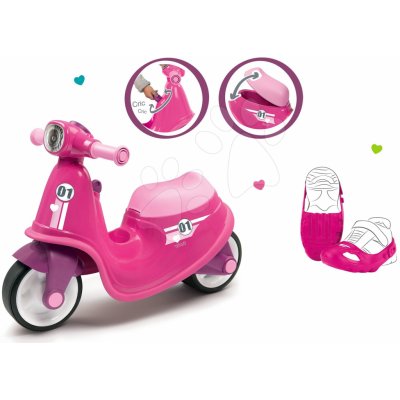 Smoby set Scooter Pink s gumovými koly a ochranné návleky na boty jako dárek 721002-6 – Zboží Mobilmania