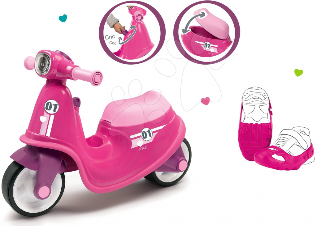 Smoby set Scooter Pink s gumovými koly a ochranné návleky na boty jako  dárek 721002-6 od 1 309 Kč - Heureka.cz