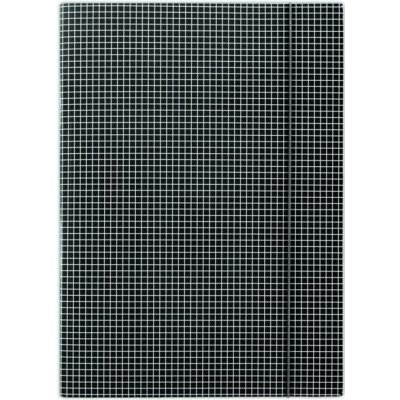 Donau A4 spisové desky s gumou lepenka, kostkovaný vzor černá – Zboží Mobilmania