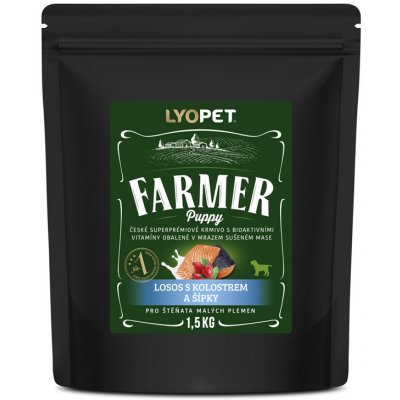 Lyopet Farmer Puppy MINI Losos s kolostrem a šípky 1,5 kg – Zboží Mobilmania