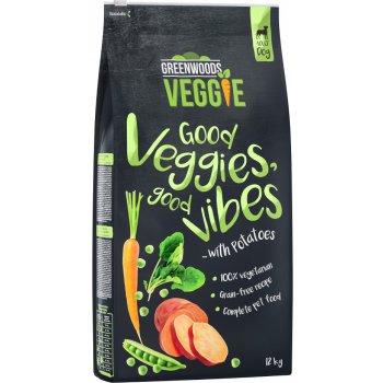 Greenwoods Veggie batáty a brambory s hráškem karotkou a špenátem 12 kg