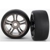 Modelářské nářadí Traxxas kolo disk Split-Spoke černý chrom pneu slick S1 2 přední