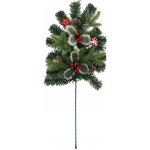 Pro-Tech shop Vánoční dekorativní větvička 60cm červená s cesmínou 69637 – Hledejceny.cz