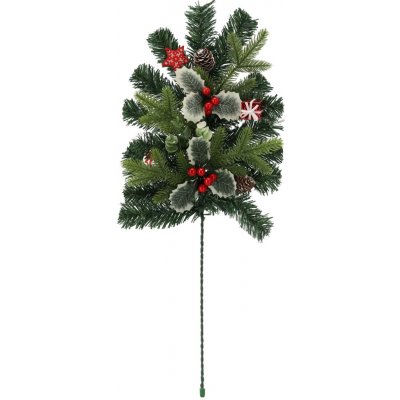 Pro-Tech shop Vánoční dekorativní větvička 60cm červená s cesmínou 69637 – Hledejceny.cz