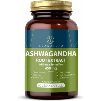 Ashwagandha extrakt z kořene ašvaganda 450 mg 60 vegan kapslí