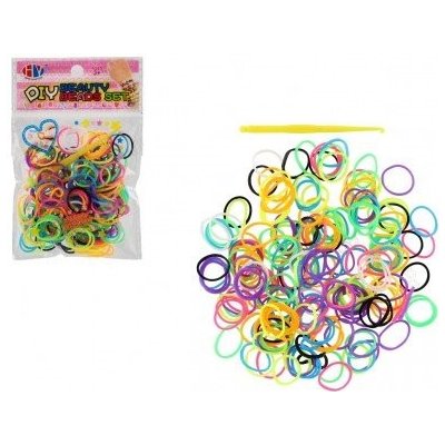 Teddies Udělej si svůj náramek gumičky barevné 200ks s háčkem v sáčku 8,5x13cm – Hledejceny.cz