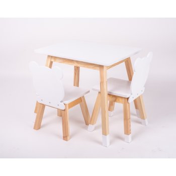 Elisdesign set rostoucího nábytku stoleček + 2 židličky medvídek lakované  nohy bílé desky od 5 499 Kč - Heureka.cz