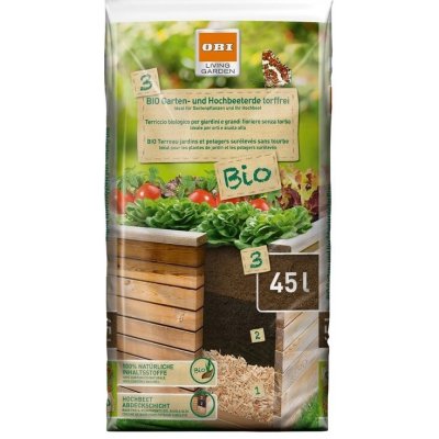 OBI Living Garden Bio substrát pro zahradu a vyvýšené záhony bez rašeliny 45 l – Zbozi.Blesk.cz