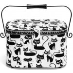 VTC Kazeta / košík na šití, čalouněný, L CATS, černé kočky, 30 x 20 x 19cm – Zboží Dáma