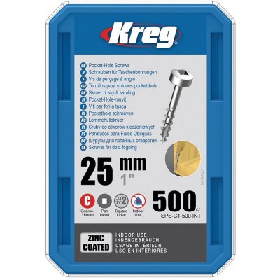 Kreg Zinc Pan-Head Šrouby pro skryté spoje 25 mm hrubý závit 500 ks – Hledejceny.cz