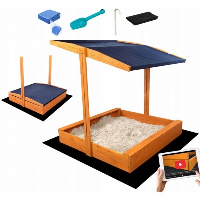 Trendie Dřevěné pískoviště se stříškou 120x120 cm impregnované – Zboží Dáma Trendie Dřevěné pískoviště se stříškou 120x120 cm impregnované – Zboží Dáma