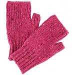 Aran Woollen Mills Vlněné pletené bezprsté rukavice žíhané růžová – Hledejceny.cz