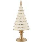 Krémovo-zlatý antik dekorační vánoční stromek Noël - Ø 10*7*23 cm - Chic Antique – Hledejceny.cz