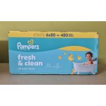 Pampers Fresh Clean Dětské vlhčené ubrousky 6 x 80 ks – Hledejceny.cz