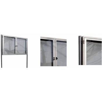 Expoint venkovní vitrína GEX02 dvoudílná jednostranná 18 x A4, 1550 x 1040 x 69 mm, 1900 mm