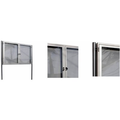 Expoint venkovní vitrína GEX02 dvoudílná jednostranná 18 x A4, 1550 x 1040 x 69 mm, 1900 mm – Zboží Živě