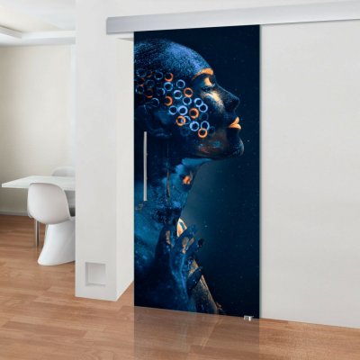 Glasdesign Blue Woman skleněné posuvné dveře 900 x 2050 mm – Zboží Mobilmania