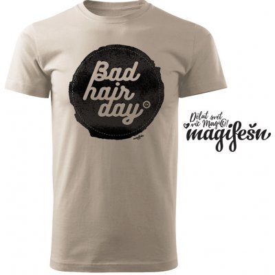 Magifešn BIO tričko Bad Hair Day černá Teplá šedá – Zboží Mobilmania
