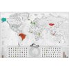 Nástěnné mapy Stírací mapa světa EN - blanc silver XL