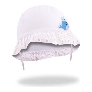 Letní kojenecký klobouček Lace in Flowers bílý