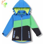 KUGO Chlapecká softshellová bunda zateplená HK5602 modrá / zelená / černá Modrá – Zbozi.Blesk.cz
