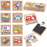 Viga Dřevěné magnetické puzzle dopravní prostředky – Hledejceny.cz