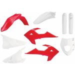 POLISPORT kompletní sada plastů (FULL KIT) GAS GAS EC/EC-E/EC-F 18-20; MR 250/300 21-25; RIEJU MR 200/250/300 21-26 v sadě kryt světla (8669800001) a kryty tlumičů (8398600002) barva červeno bílá OEM | Zboží Auto