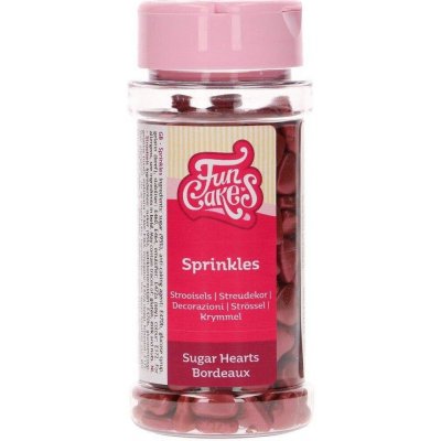 Cukrové dekorace srdíčky bordeaux 80g FunCakes – Sleviste.cz