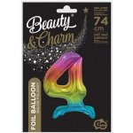 Balón foliový číslice DUHOVÁ na podstavci 74 cm 4 – Hledejceny.cz